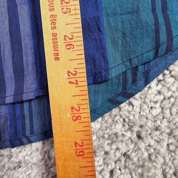 Escape by Habitat Shirt Womens Medium Button Up Long Sleeve Stripe Lightweight - Picture 11 of 13